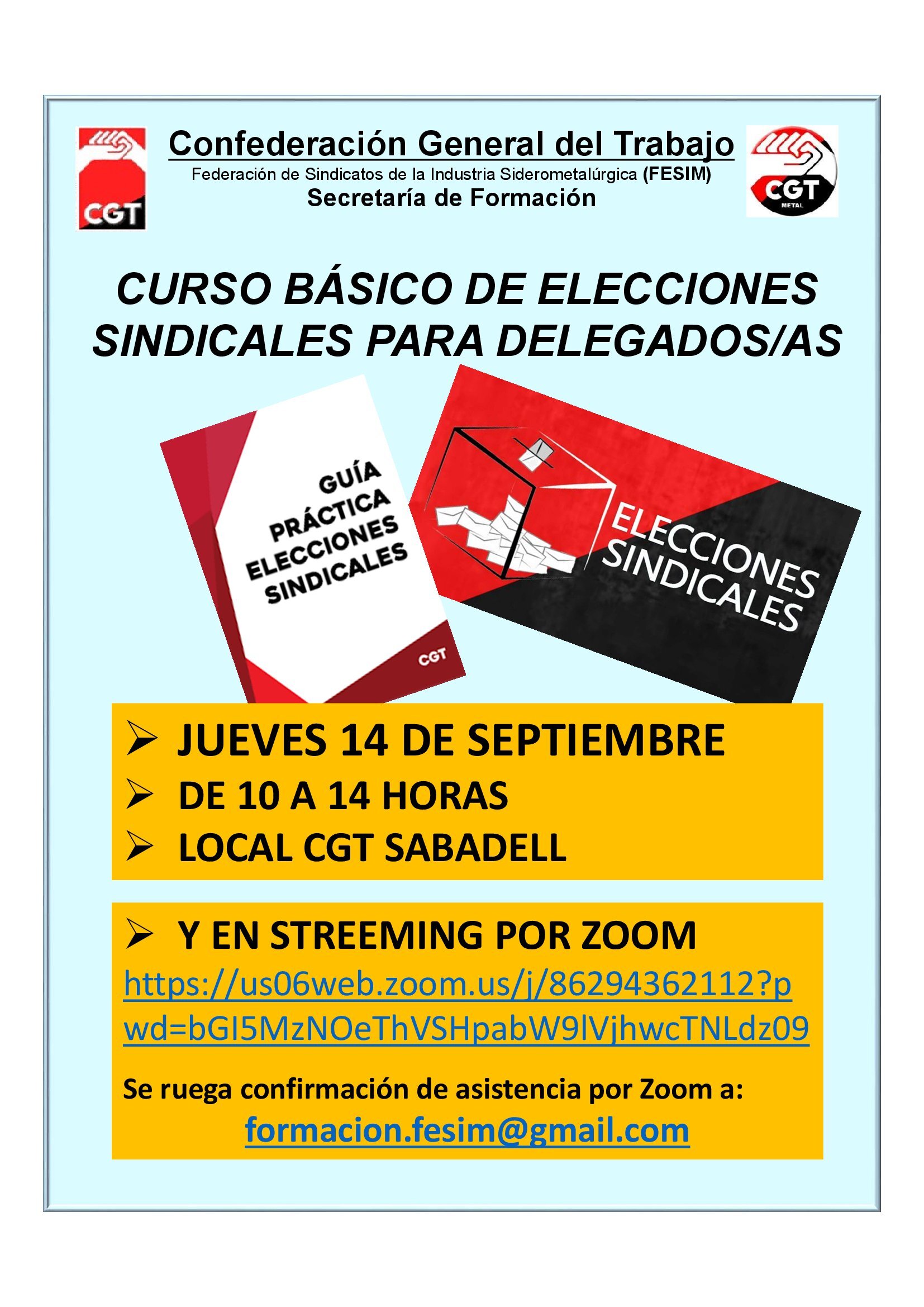 Básico de elecciones sindicales para delegados/as InFormacion CGT