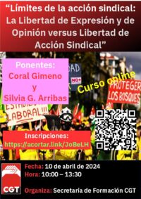 Curso. “Límites de la acción sindical: La Libertad de Expresión y de Opinión versus Libertad de Acción Sindical”
