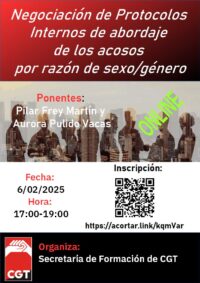 Curso: «Negociación de Protocolos Internos de abordaje de los acosos por razón de sexo/género»