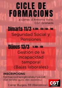 Cicle de Formacions: Seguridad social y Pensiones / Incapacidad temporal